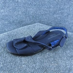 GRASShoppers Coral Women Strappy Sandal Shoes Blue Fabric Size 7.5 Wide‎